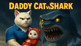 Daddy Cat की बहादुरी | Shark Vs Daddy Cat | Viral Emotional Animal Story #catlover #catstory