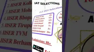 IAT, NEST, KVPY Selections - More coming soon!