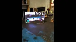 Flexible p6 LED video display on large s curve.