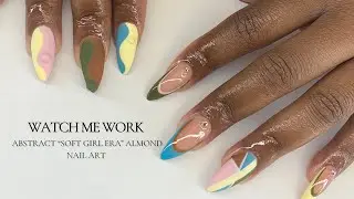Abstract Pastel Color Block Nails | Almond Nail Art Tutorial 💞💅🏽