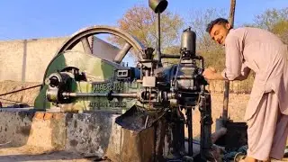 Old Black Diesel Engine | Amazing Starting Sound 🔥 | Vintage Power in Action #dieselengine 