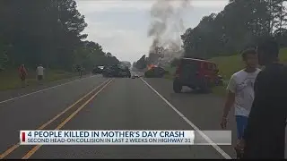 4 people, including two young children, killed in fiery Mother's Day crash on HWY 31