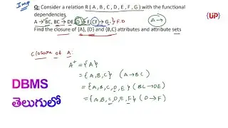 Finding Closure of Attributes and Attribute Sets in Telugu With Example | Easy  | Btech DBMS Imp
