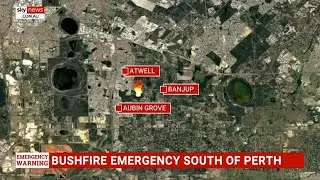 Emergency bushfire warning issued for blaze burning south of Perth