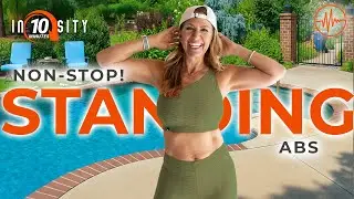 10 Minute Standing Abs Workout | No Floor, No Equipment | Nonstop Core Burn