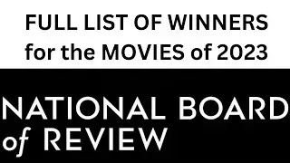 NATIONAL BOARD OF REVIEW - Full List of WINNERS for the MOVIES of 2023