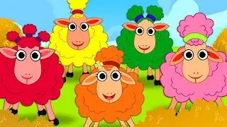 🌈 Five Cute Colorful Sheeps 🌈 | Nursery Rhymes  | Nursery Rhyme Street