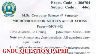 Gndu Msc Computer Science 4th Semester Microprocessor and It's Applications Question Paper