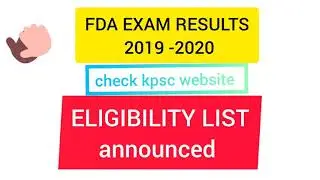 fda exam results 2019-2020 eligibility list results anounced