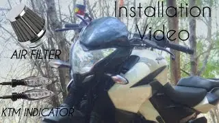 How to install the air filter for NS bike How to install the KTM indicators for NS bike in kannada💥