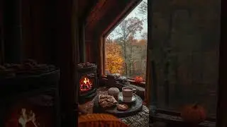 Cozy Cabin Loft: #cracklingfiresounds #fallambience