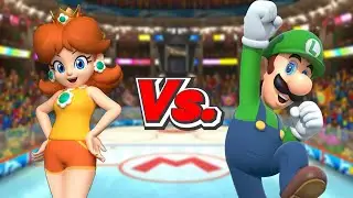 Mario Sports Mix - Team Daisy Vs. Team Luigi (Hockey)