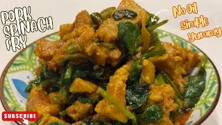 Juicy Pork Fry with Palak | No Oil Pork Recipe Using Natural Fat | Apne Fat Mein Bana Desi Pork Fry