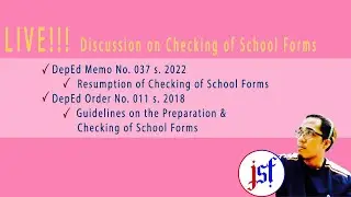 LIVE: Discussion on Checking of School Forms 2022