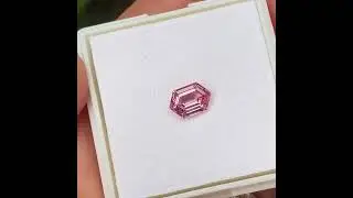 1.43ct elongated hexagon cut Padparadscha sapphire, Madagascar, Sydney jeweller Lizunova