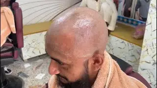 Dandruff hair Removal 🥵Clean Razor Head Shave with razor blade😰part 5