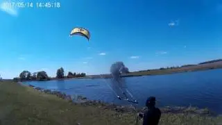 посадка кайта в одиночку