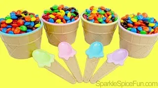 M&M candy surprises in ice cream cups