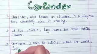 10 lines on Coriander in English|Essay on Coriander in English|Essay on Coriander 10 lines in Eng