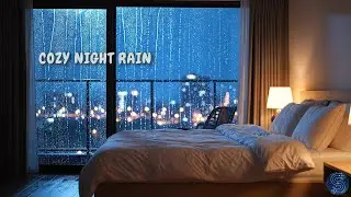 Night Rain 🌧️ Cozy Bedroom Ambience with White Noise for Deep Sleep