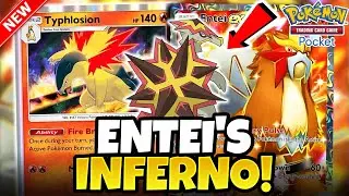 [BURN] Тайфложион поднимает Энтея до невероятных высот! | Pokemon TCG Pocket