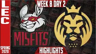 MSF vs MAD Highlights | LEC Spring 2020 W8D2 | Misfits Gaming vs MAD Lions