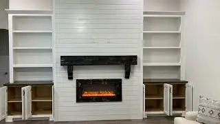 shaker rustic fireplace/entertainment