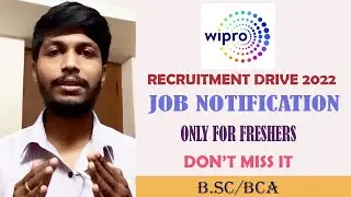 WIPRO | MNC COMPANY | JOB NOTIFICATION 2021 | FRESHERS | DEGREE HOLDER | MANY VACANCIES |