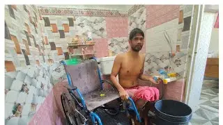 As a handicapped how I take bath 🛀🛀