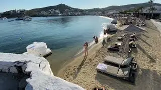 #Mykonos: Ornos Beach Mykonos - view from taxi boats station.