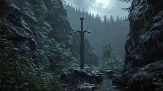 Medieval Sword in Dark Forest Rain Ambience | Epic Fantasy Music for Sleep, Focus & Relax