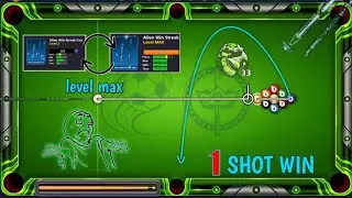 8 ball pool _ Alien winstreak cue level max _ 1 shot win golden break _ Trikshots👿