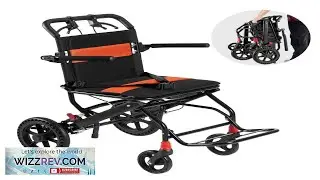 VEVOR Wheelchair Aluminum Alloy Ultra Lightweight Transport Chair for Adults Foldable