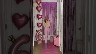 Surprising my daughter with a pink birthday door!! Birthday decor DIY!
