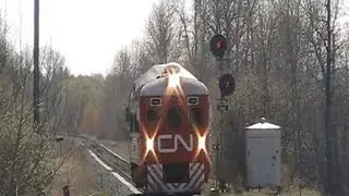 CN Train Spotting: CN Budd RDC1 Test Track Evaluation Systems #1501 Leads At Wabamun AB 4/9 5/7/12