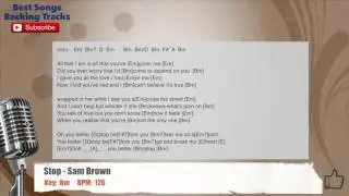 🎙 Stop - Sam Brown Vocal Backing Track with chords and lyrics