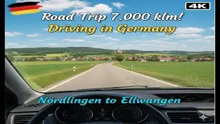 Driving in Germany 🇩🇪 | N&ouml;rdlingen to Ellwangen (4K Real Time Road Trip)