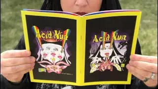 ACID NUN Comic Stickers and pin By artist Corinne Halbert