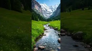 🏞️ Crystal Clear Stream and Flower Valley in the Heart of the Swiss Alps