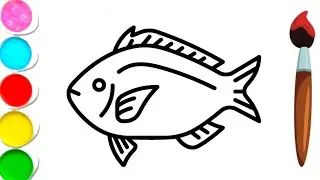 Fish drawing tutorial for kids and toddler's | how to draw fish 