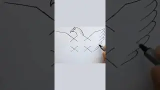 Eagle Drawing OMG easy Trick 🦅#shorts #satisfying