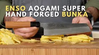 Enso Aogami Super Hand Forged Bunka | Японский нож, доработанный лазером.
