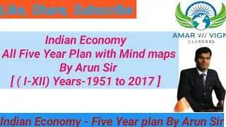 Indian Economy - All Five Year Plan By Arun Sir