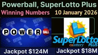 Today Powerball, Superlotto Plus Lottery Winning Numbers Saturday Night Drawing 10 January 2026