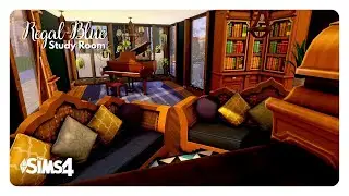 Regal Blue Study Room | The Sims 4 Tiny Speed Build | No CC