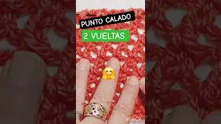 Tu Primer Punto CALADO  S&uacute;per #f&aacute;cil #rapido #dosagujas 🧶