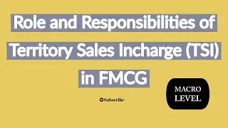 Role of a Territory Sales Incharge in FMCG | FMCG Business