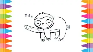 How to Draw Cute Sloth Easy Step by Step