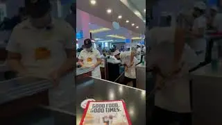 Restaurants at Cancun Airport Food Court Options Johnny Rockets Best Hamburger Fries Onion Rings