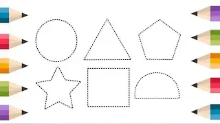 Cute shapes drawing and colouring for nursery kids- 2d shapes - kids drawing shapes and colouring 🎨🎨